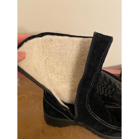 Rieker Tek size 36 (5-5.5) boots black suede wool lined winter - Picture 7 of 7